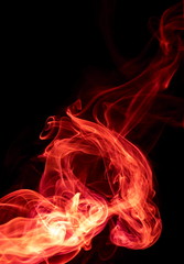 Fototapeta premium Red smoke on black background
