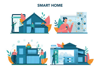 Smart home concept set. Idea of wireless technology and automation.