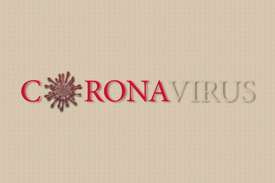 Paper art creative novel covid-19 coronavirus concept design on old vintage paper texture background. Panoramic banner word with illustration.