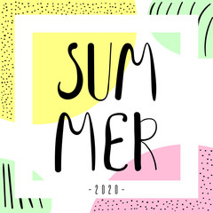 Summer quote or message can be used for t-shirt, baby shower, postcard, mug, greeting card, photo overlays, decor prints and posters. Summer vacation motivational saying. Doodle vector.