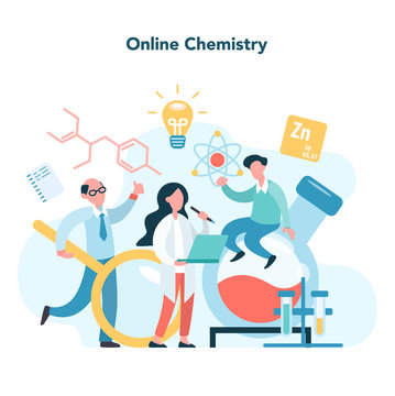 Chemistry online studying concept. Online course or webinar