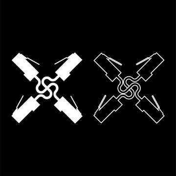 white ethernet cables forming x shape clip art preview