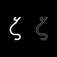 Obraz premium Zeta greek symbol small letter lowercase font icon outline set white color vector illustration flat style image