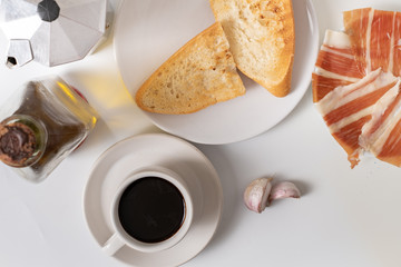 Andalusian breakfast on background