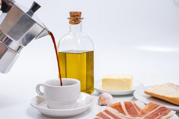 Andalusian breakfast on background
