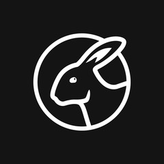 Rabbit icon vector, design on background, Rabbit Logo for your design. Animal.