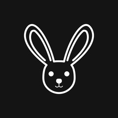Rabbit icon vector, design on background, Rabbit Logo for your design. Animal.