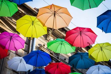 Fototapeta na wymiar colorful umbrellas background