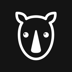 Rhino icon isolated on backgrounds, vector animal symbol