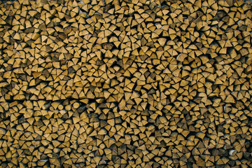 Naklejka premium harvesting of wood in the village
