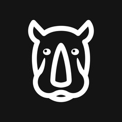 Rhino icon isolated on backgrounds, vector animal symbol