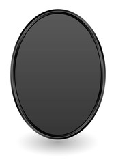 black banner with drop shadow on white background