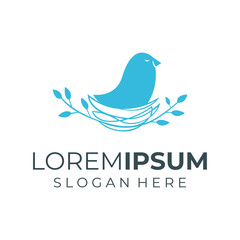 logo design bird nest