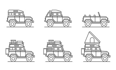 6 Britische 4 x 4 Off Road Allradgeländewagen als Icons
