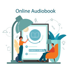 Audio book concept. Idea of online education and knowledge.