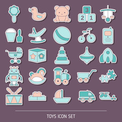 Concept of Baby shop with baby item icons.