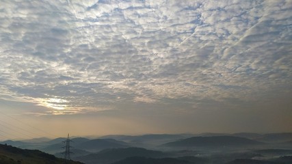 sunset in the mountains