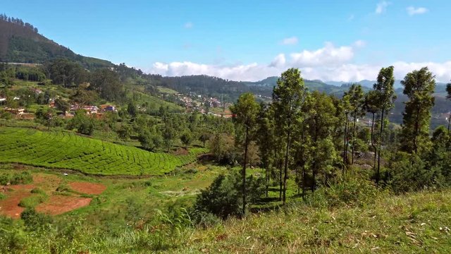 Coonoor, Tamil Nadu, India. Nilgiri mountain railway, runs between Mettupalayam and Udagamandalam in south India. Beautiful view from the moving train.