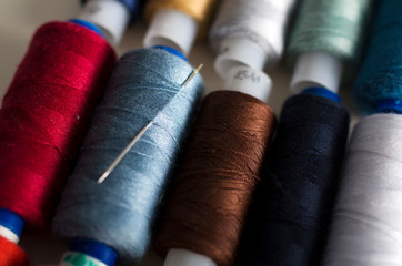 Threads for sewing different colors.