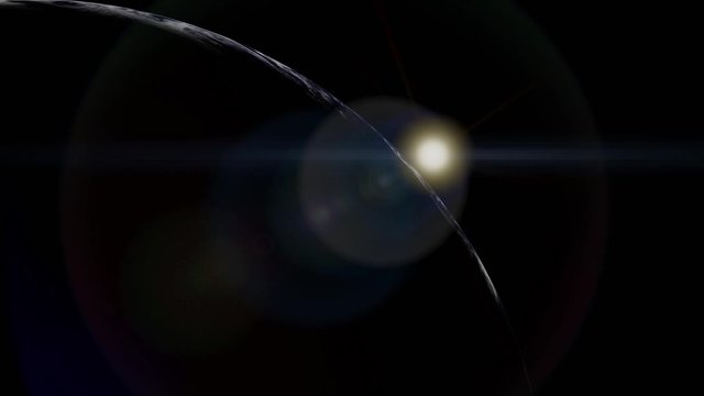 Sunrise or daybreak from a satellite predawn - 3d video