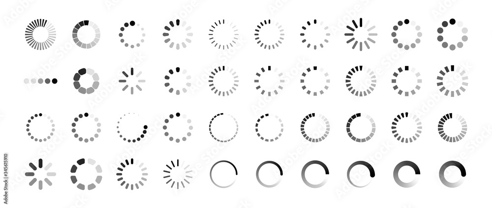 Fototapete loading icon set. buffer loader or preloader. donload or upload. collection of simple web download. 