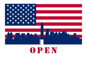 Naklejka premium Concepts of reopening America after quarantine the country