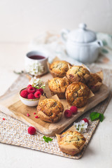 Muffins de Framboises et Noisettes