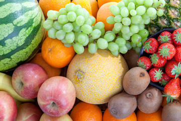 Wallpaper filled with fresh fruit in closeup