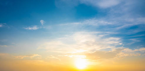 Sunset sky for background or sunrise sky and cloud at morning.