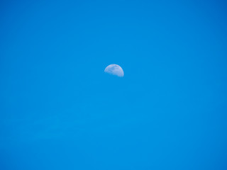 moon in the blue sky