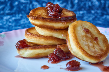 Lush pancakes on homemade kefir.