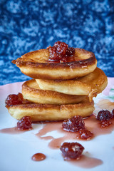 Lush pancakes on homemade kefir.
