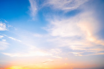 Naklejka na ściany i meble Sunset sky for background or sunrise sky and cloud at morning.