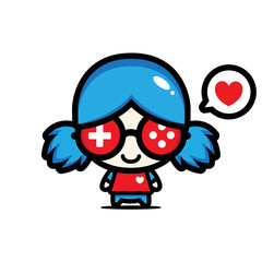 vector design mascot geek game