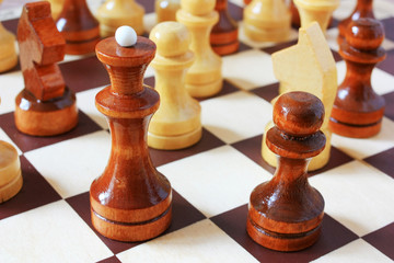 Chess pieces on a chessboard