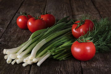 fresh vegetables on wooden table