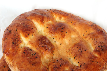 Ramadan Pita (Ramazan Pidesi) Traditional Turkish bread for holy month Ramadan.