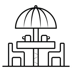 Cafe table and chair icon vector