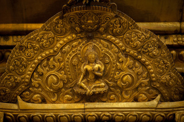 Details at Swayambhunath Temple Complex - Buddhist Center and Village on the Outskirts of Kathmandu in Nepal