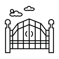 Decorative gate icon vector illustration