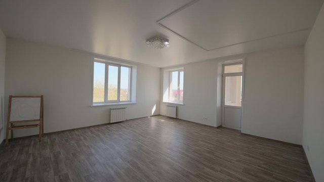 Russia, Moscow- January 15, 2020: interior room apartment modern bright cozy atmosphere. general cleaning, home decoration, preparation of house for sale. bright empty room