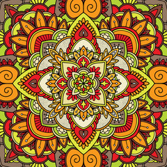 Beautiful print for a scarf, hand-drawn mandala