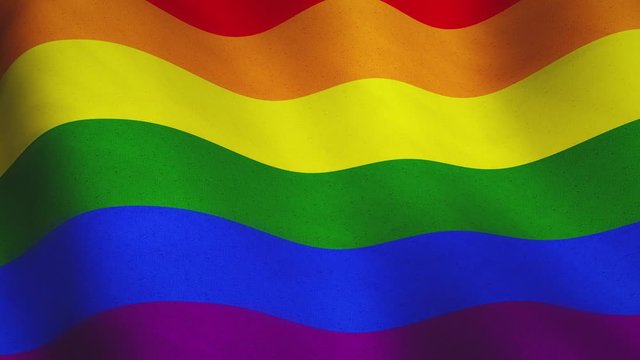 Lbgt rainbow flag represents homosexual or lesbian - seamless animation loop