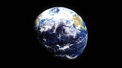 Globe from satellite shows worldwide geography from space - seamless loop