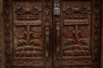 Details at Swayambhunath Temple Complex - Buddhist Center and Village on the Outskirts of Kathmandu in Nepal