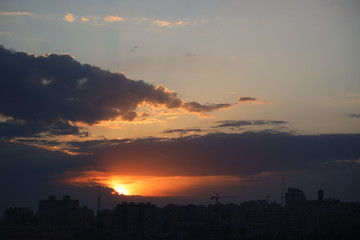 Fototapeta premium sunset over the city