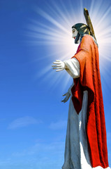 Fototapeta premium Statue of Christ facing the city of Manila in the Philippines