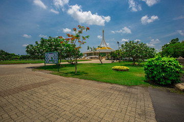 Public Park (Suan Luang Rama 9) - Bangkok: 3 May 2020, atmosphere in the park, people come to sit, walk, exercise, during the day, in Nong Bon Prawet District, Thailand