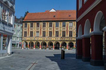 Fototapeta premium Market Square and St. Martin's Church in Memmingen in Germany