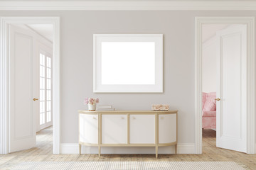 Hallway interior. 3d render.